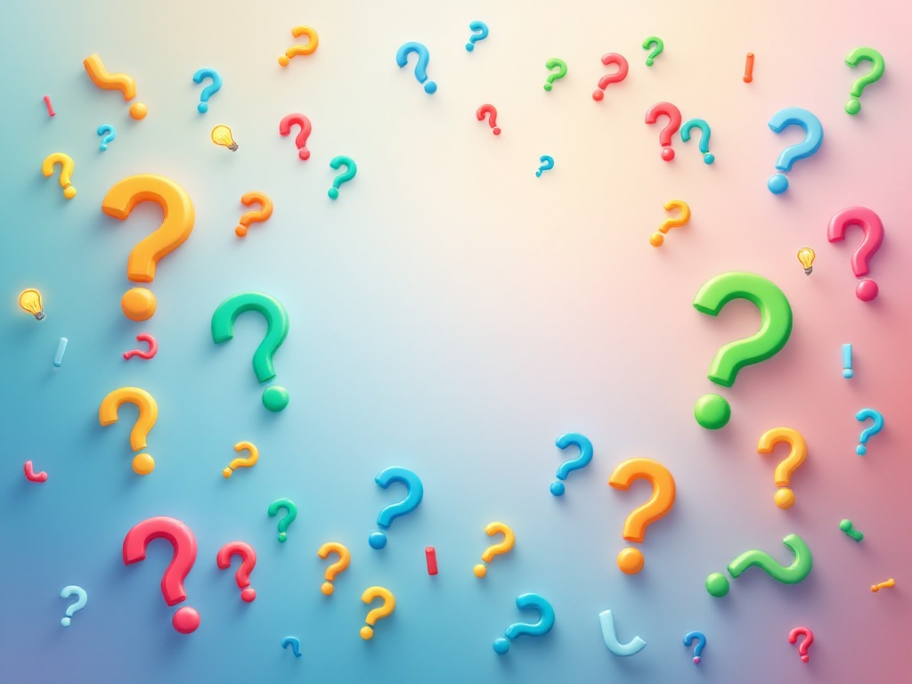 Abstract image with question marks and information symbols
